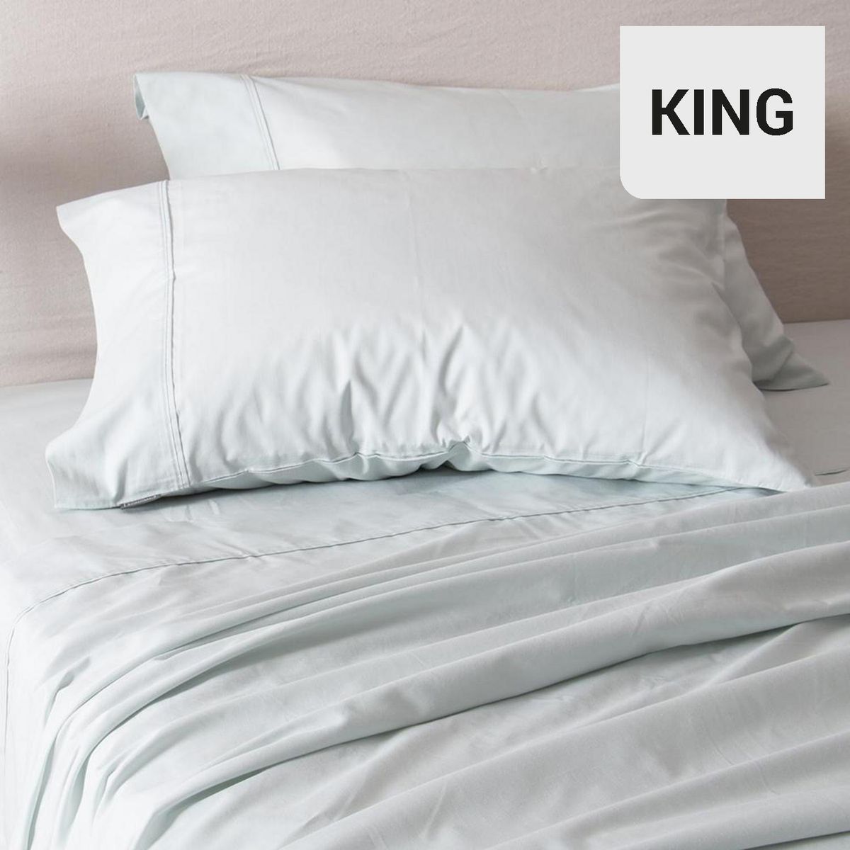 SOHOME - Juego de Sábanas Liso King 180 Hilos Celeste