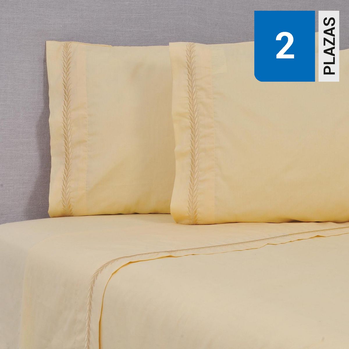 MASHINI - Sábana Bordada 180 Hilos Ramas