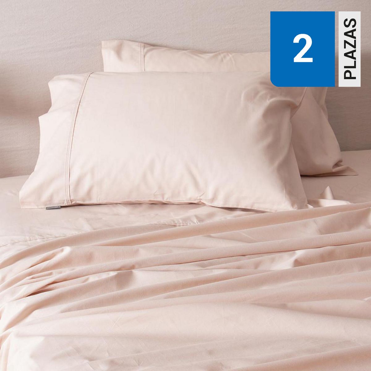 SOHOME - Sábana Liso 2 plazas 180 Hilos Rosado