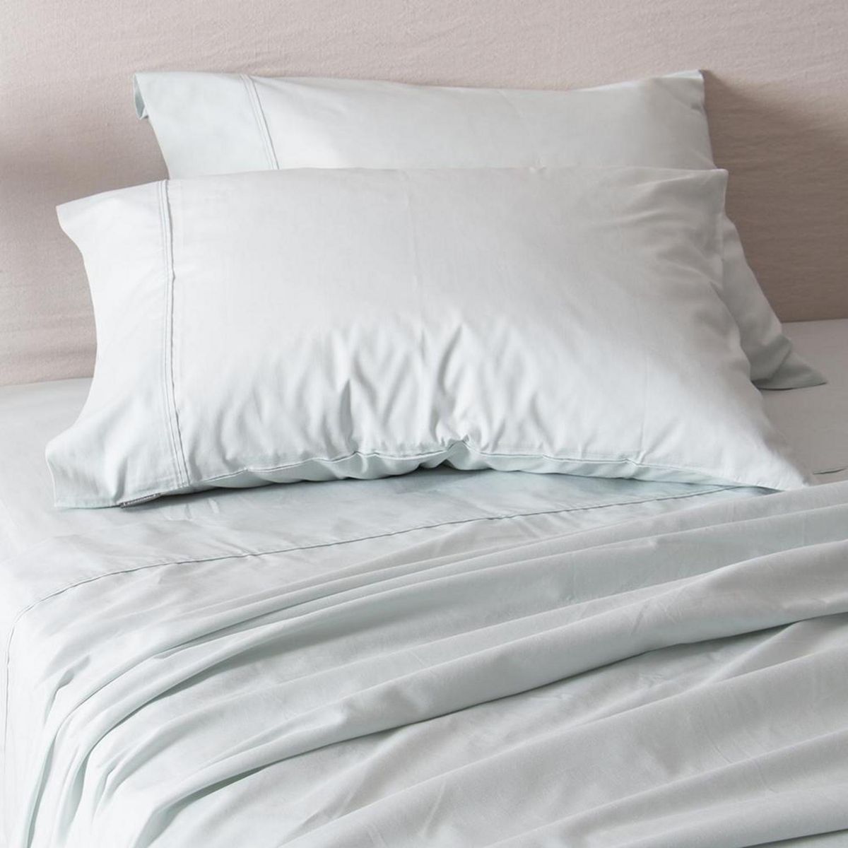 SOHOME - Sábana Liso 2 plazas 180 Hilos Celeste