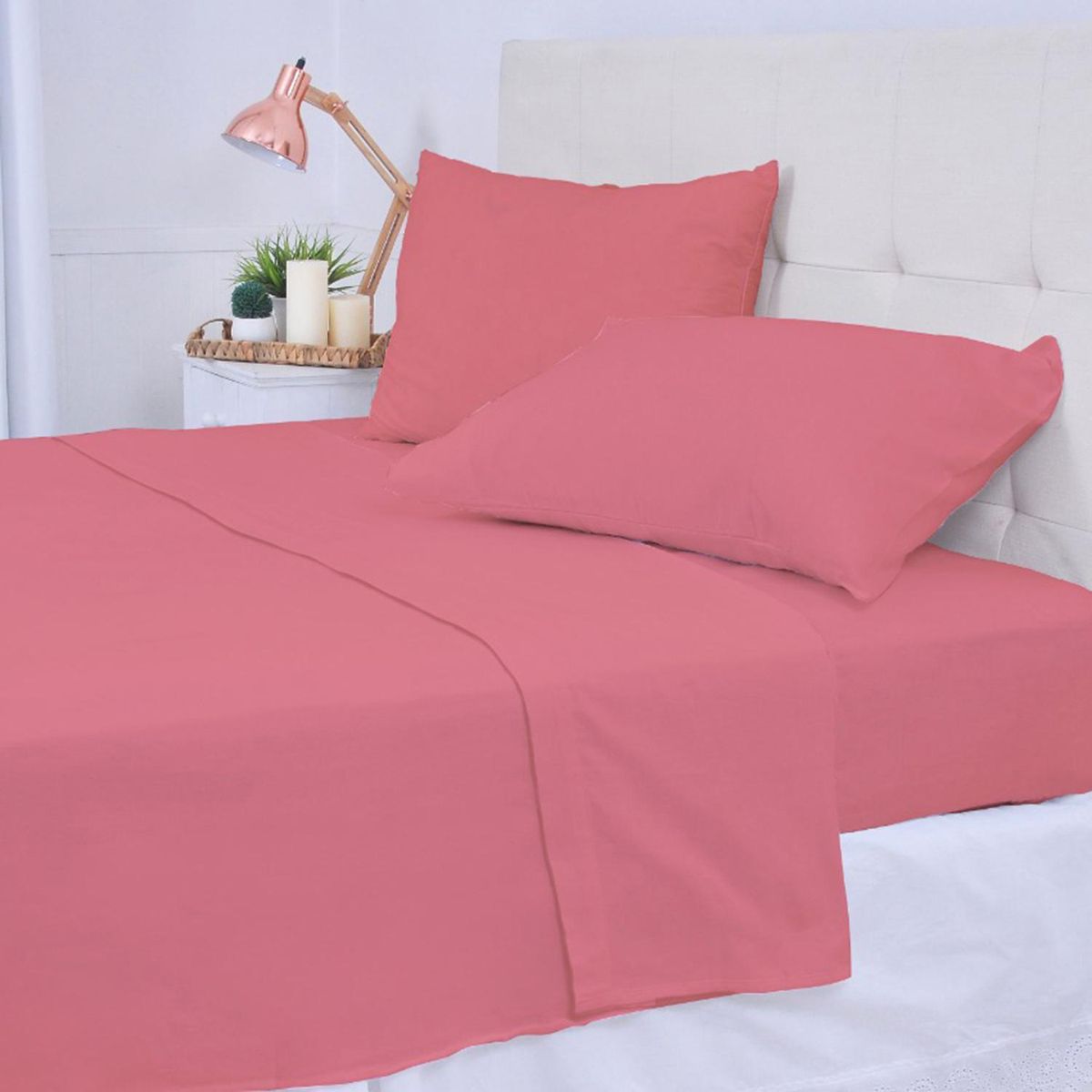 MASHINI - Sábana Polar Lisa 2 plazas Coral