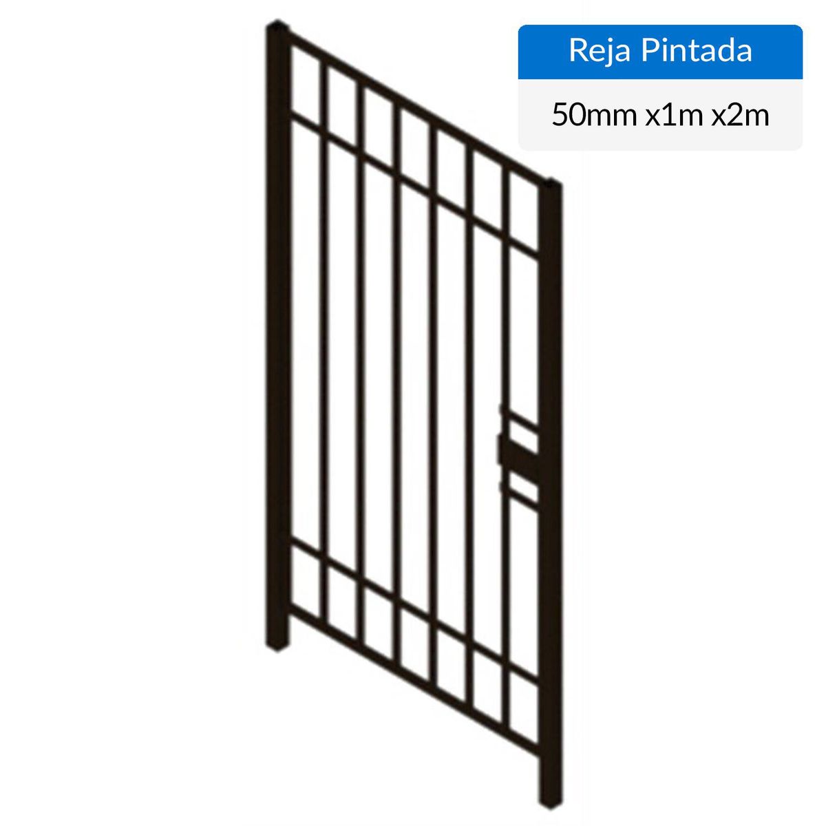 TWH - Reja Pintada Acceso Peatonal Metal 1x2 metros Negro
