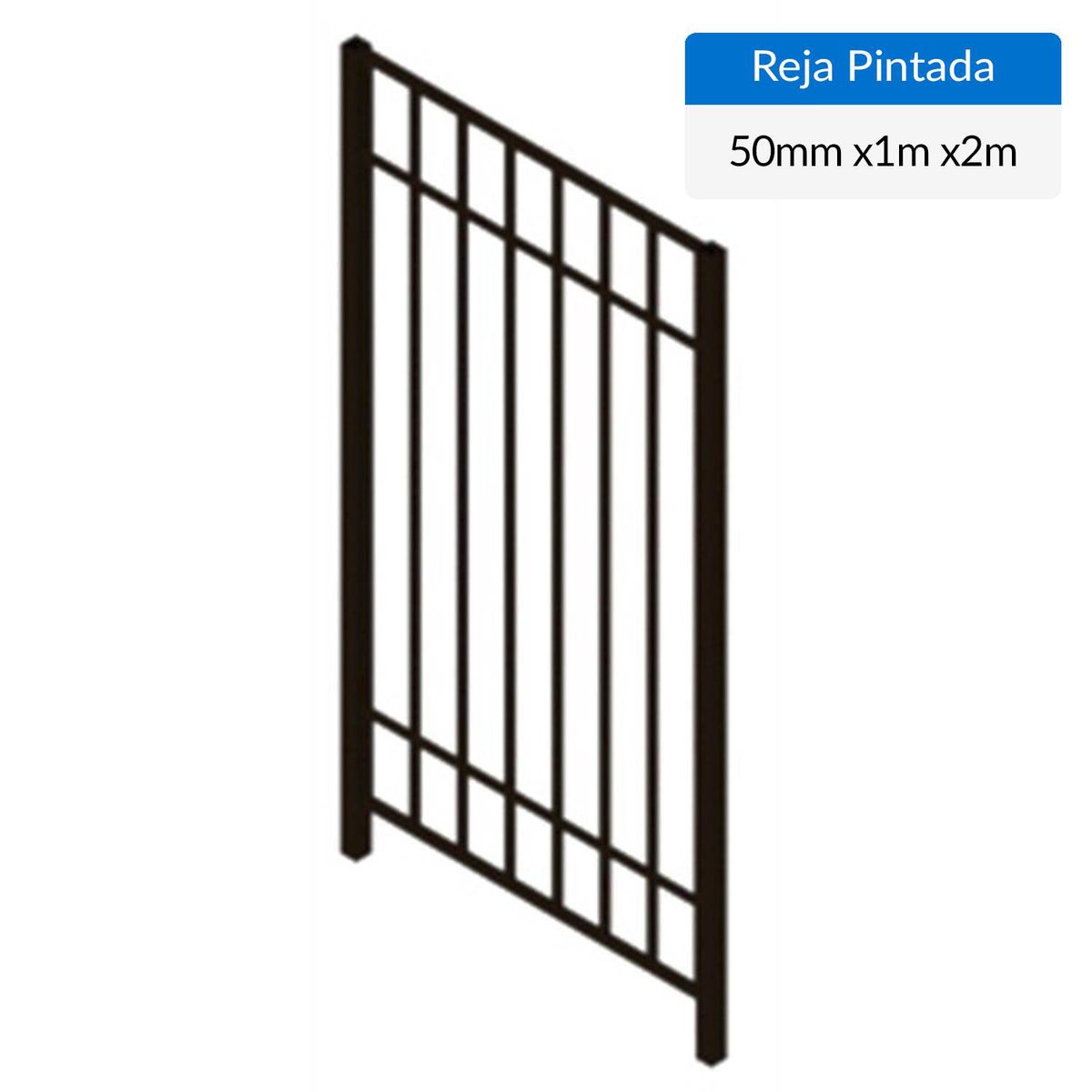 TWH - Reja Pintada Cierre Perimetral Metal 1x2 metros Negro