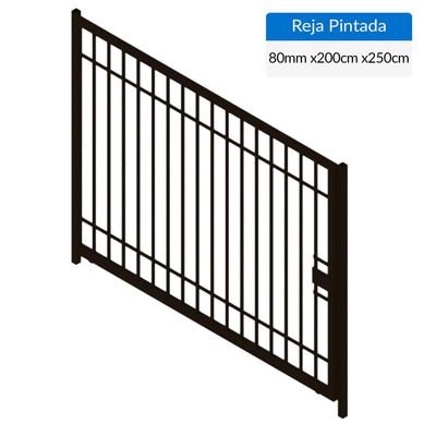 Reja pintada acceso vehicular 2,5x2 mt color negro.