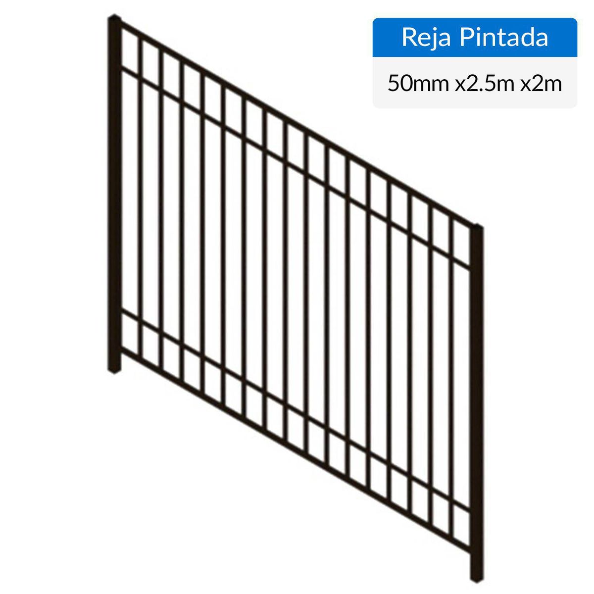 TWH - Reja Pintada Cierre Perimetral Metal 2.5x2 metros Negro