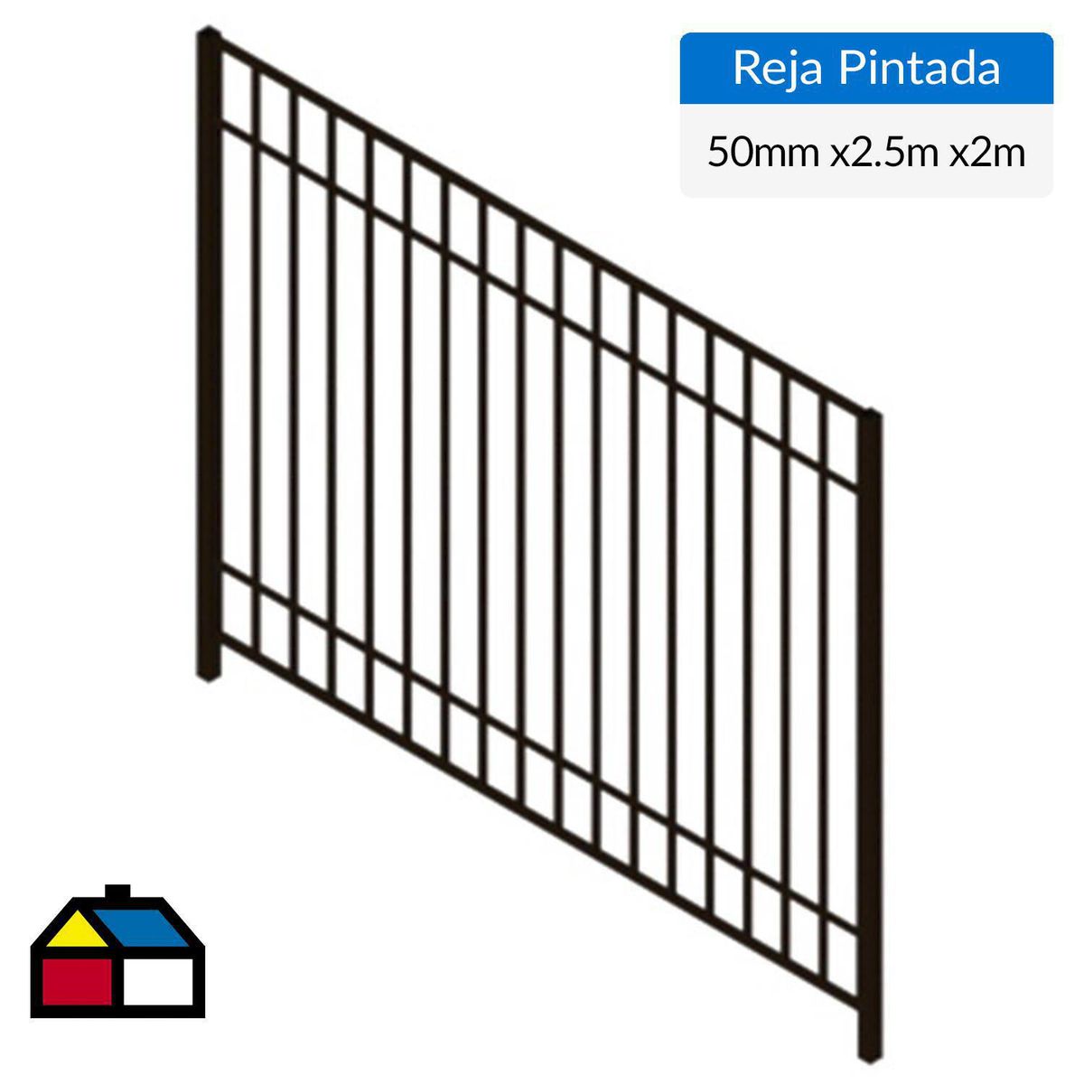 TWH - Reja Pintada Cierre Perimetral Metal 2.5x2 metros Negro