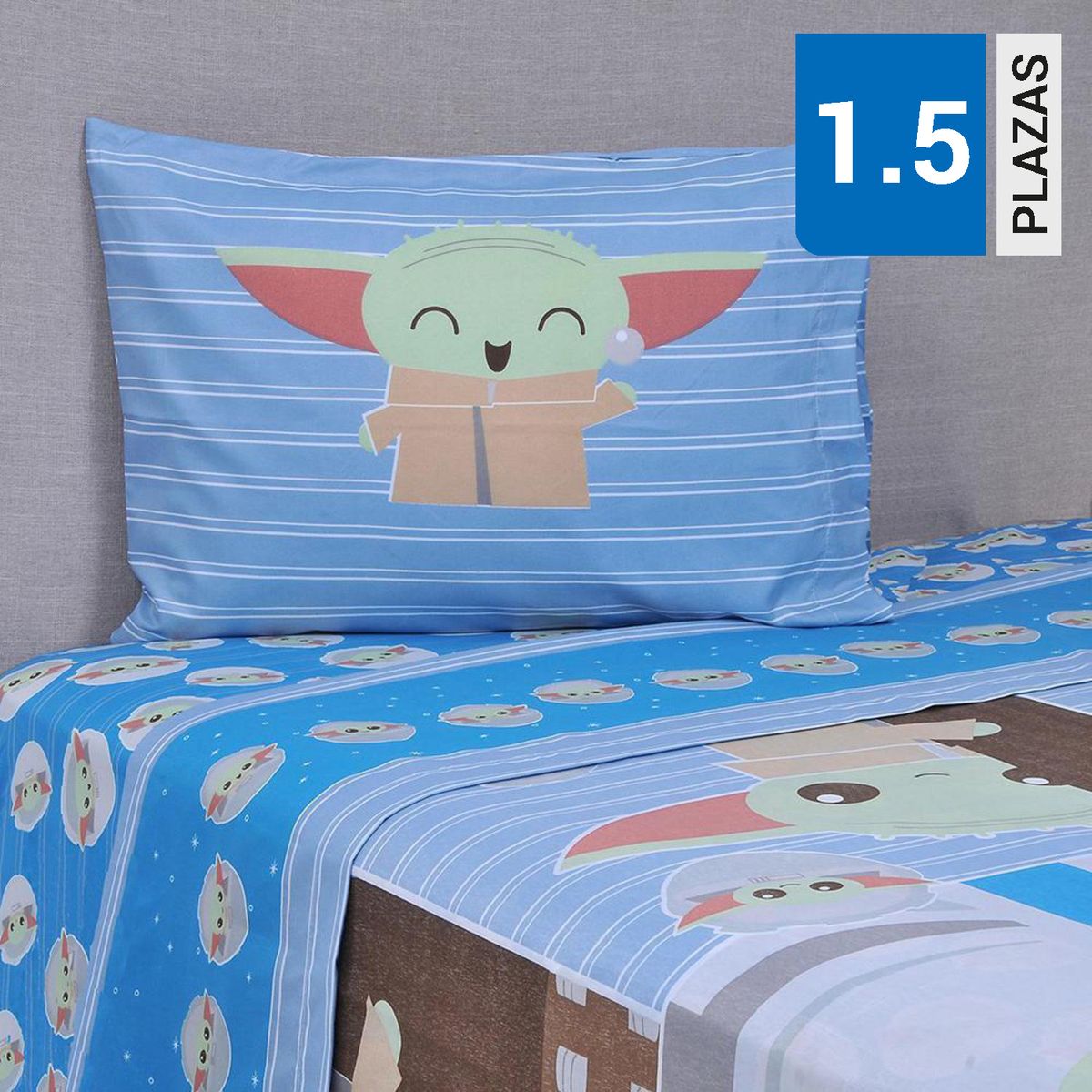 DISNEY - Sábana Star Wars Mandalorian 1.5 plazas Multicolor