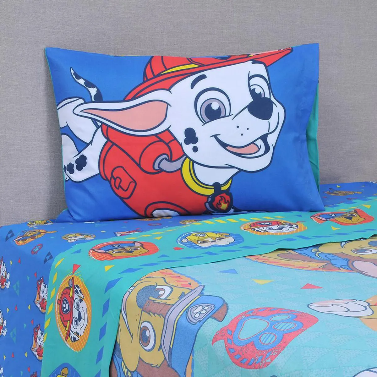 NICKELODEON - Sábana Paw Patrol Niño Triángulo 1.5 plazas Multicolor