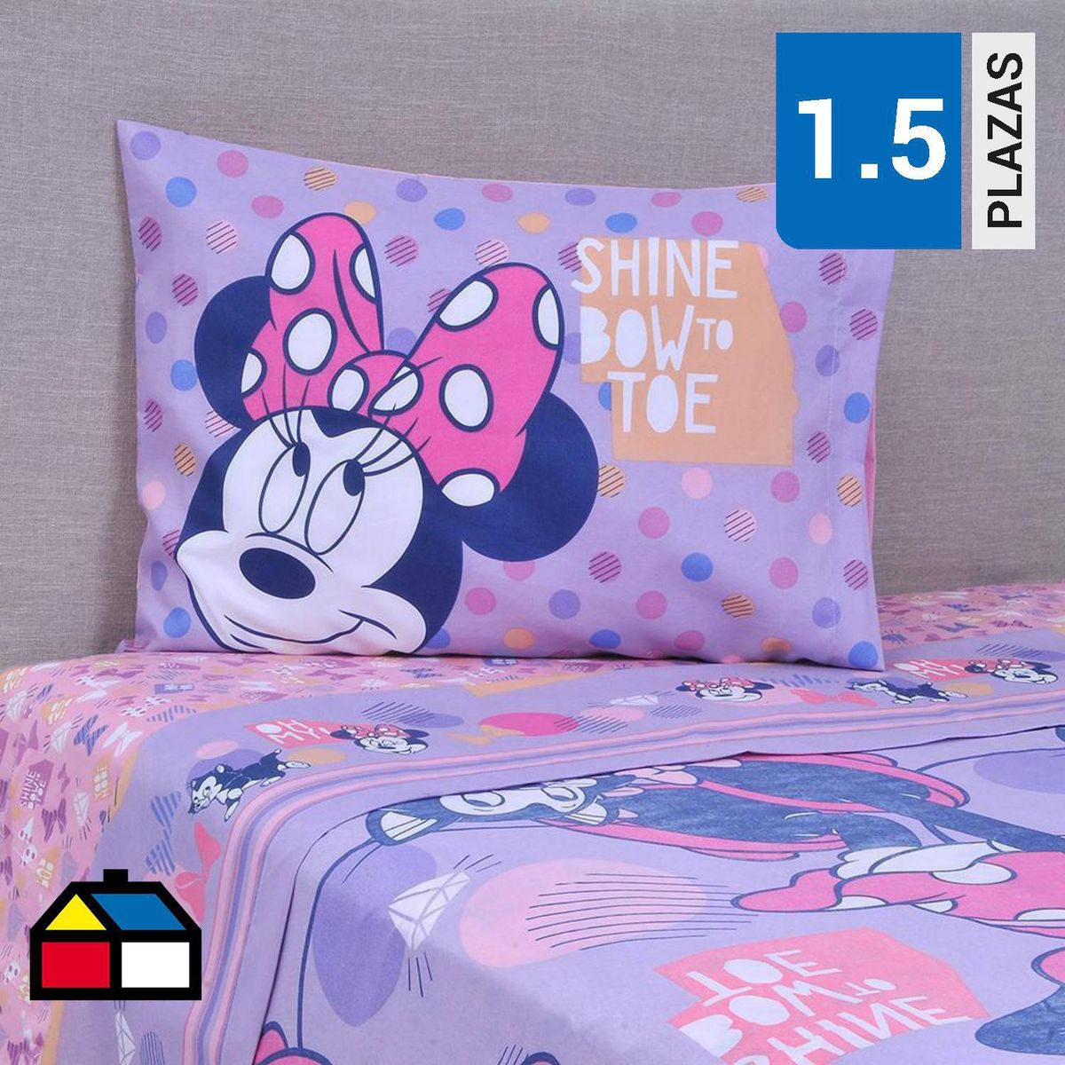 DISNEY - Sábana Minnie Shine 1.5 plazas Multicolor