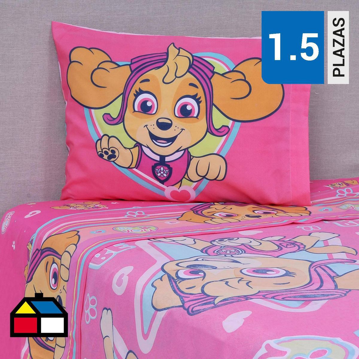 NICKELODEON - Sábana Paw Patrol Niña Be You 1.5 plazas Multicolor