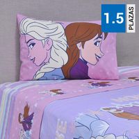Sábana Frozen Explore 1.5 plazas Multicolor