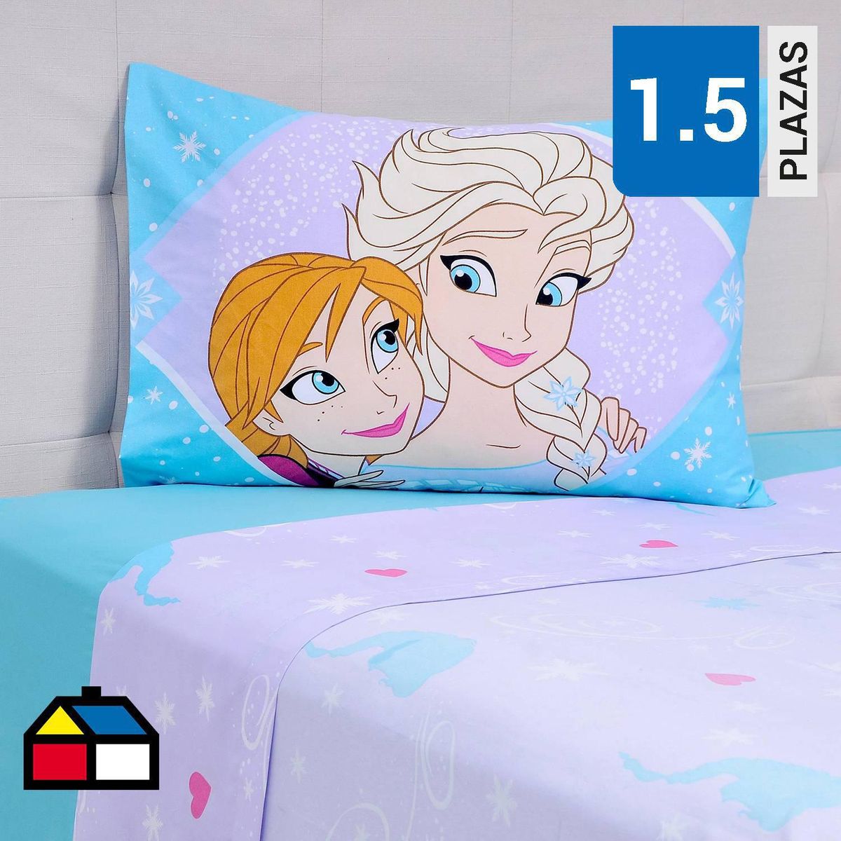 DISNEY - Sábana Frozen Snowing 1.5 plazas Multicolor