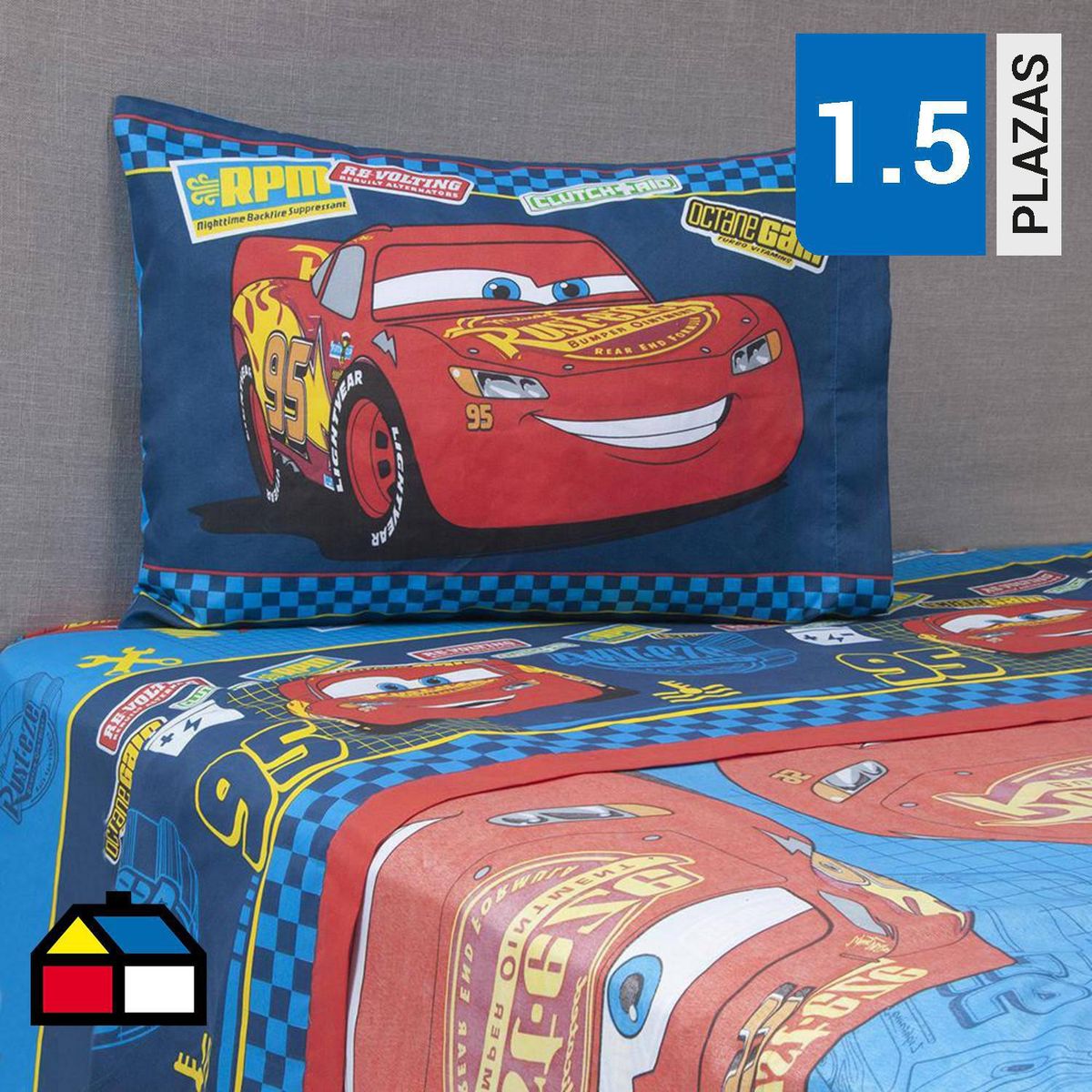 DISNEY - Sábana single Cars piston cup