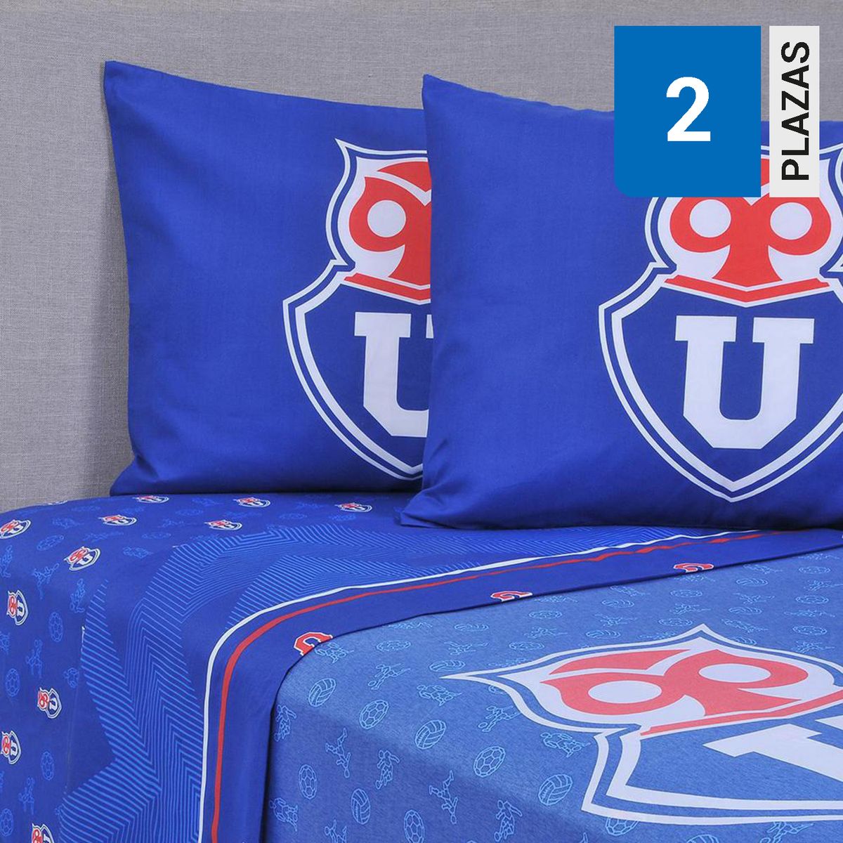 U DE CHILE - Sábana U de Chile Más 2 plazas Multicolor