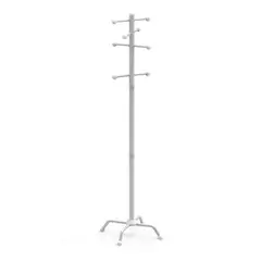 AGM - Perchero con 8 borlas 174 cm Acero Plata/blanco