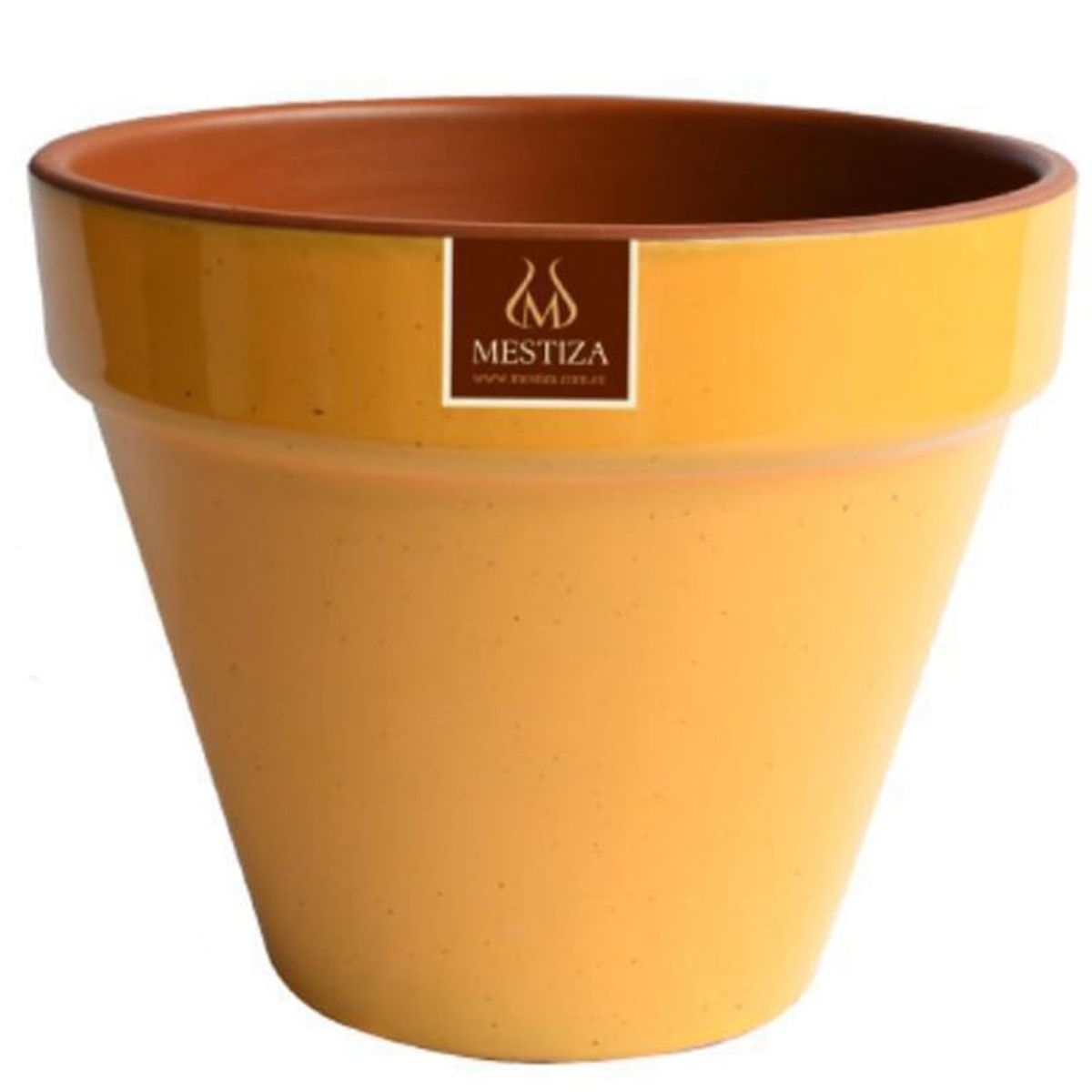 MESTIZA - Macetero Kony de Arcilla 8x7 cm Mostaza Dijon