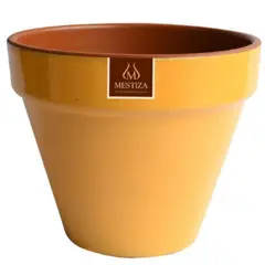 MESTIZA - Macetero Kony de Arcilla 8x7 Mostaza Dijon