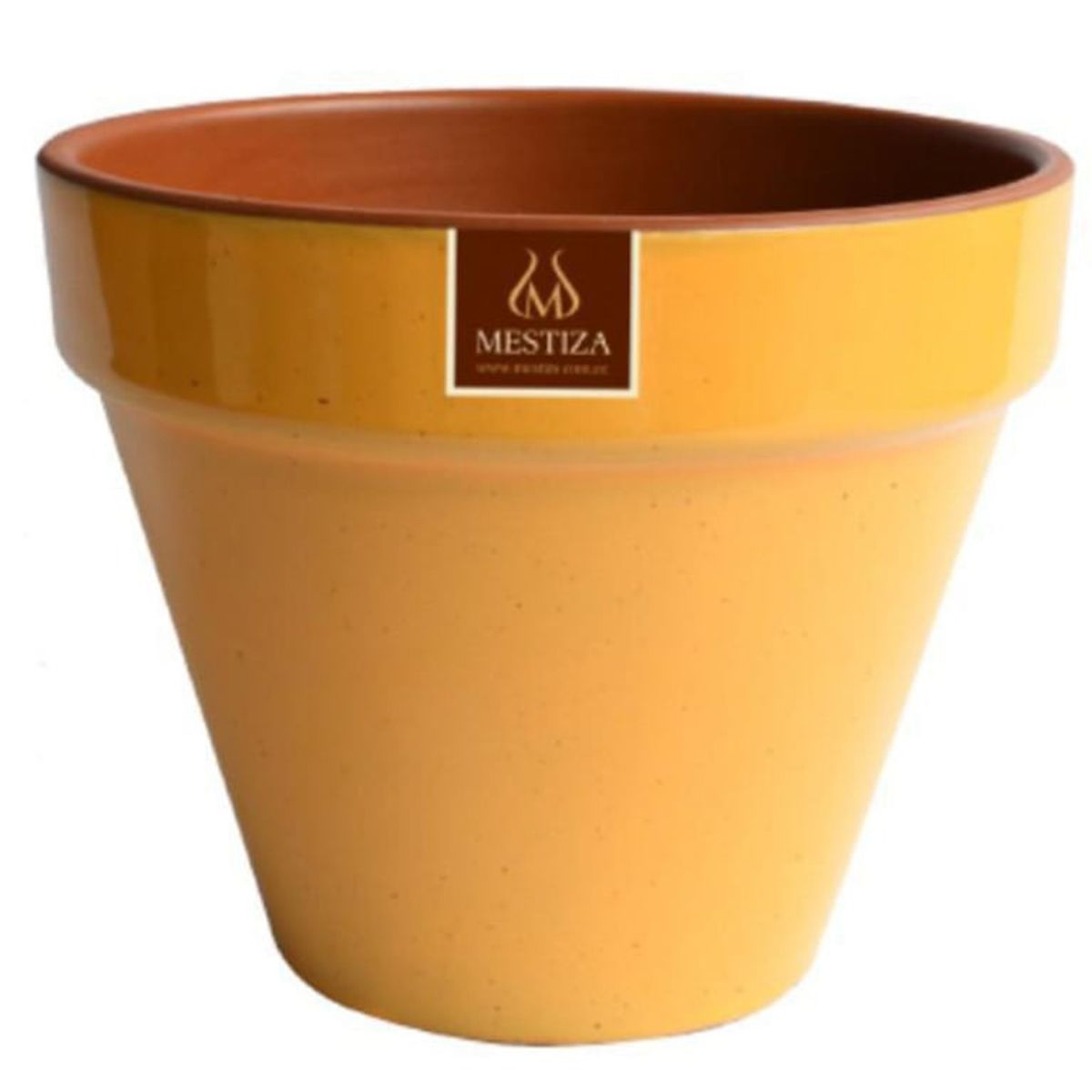 MESTIZA - Macetero Kony de Arcilla 11x9 cm Mostaza Dijon
