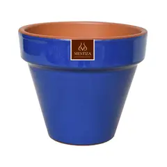 MESTIZA - Macetero Kony de Arcilla 30x24 Azul Imperial