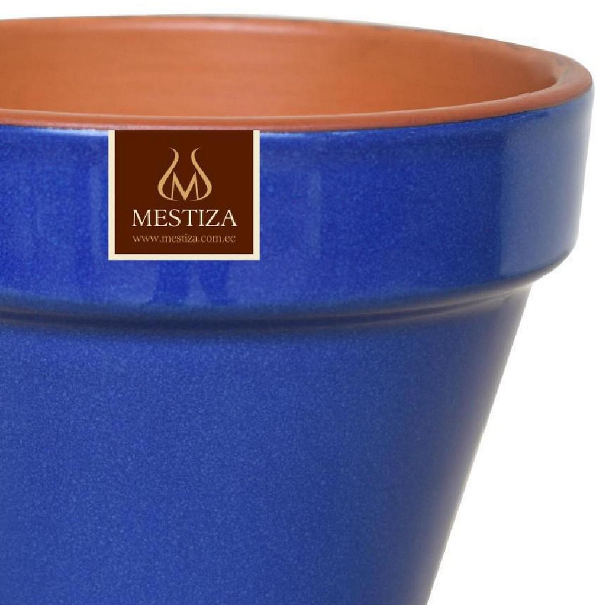 MESTIZA - Macetero Kony de Arcilla 30x24 cm Azul Imperial