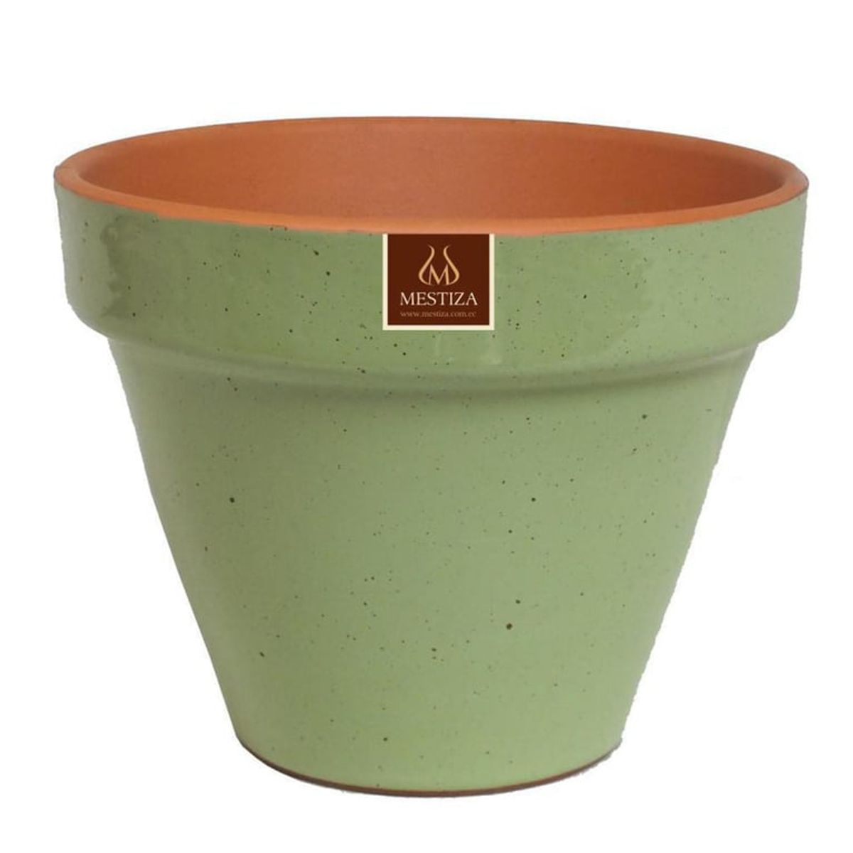 MESTIZA - Macetero Kony de Arcilla 19x15 cm Verde Salvia