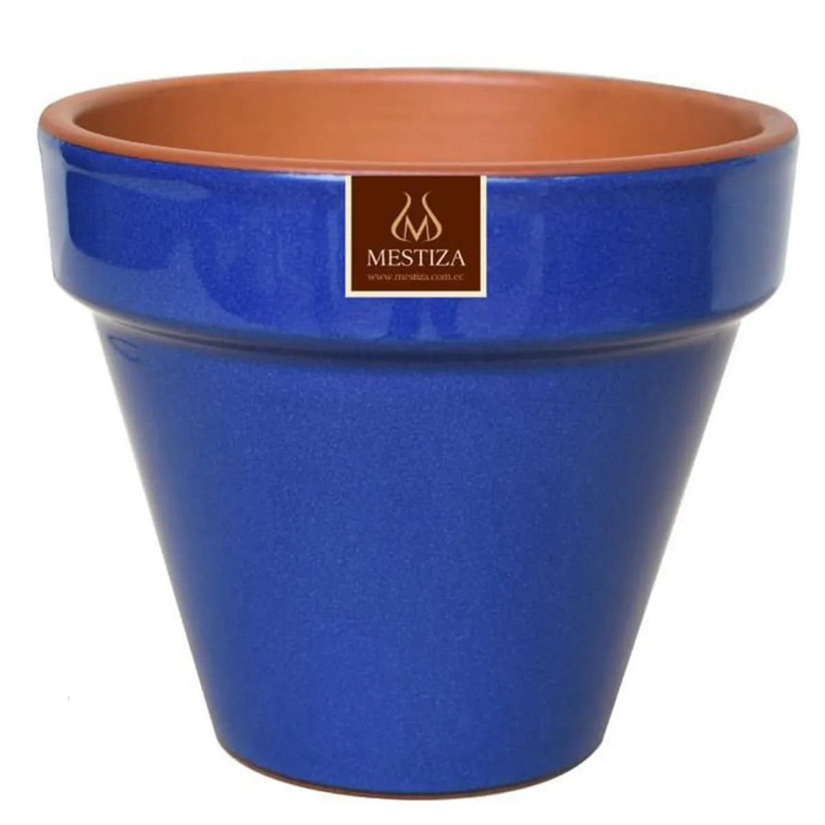 MESTIZA - Macetero Kony de Arcilla 11x9 cm Azul Imperial