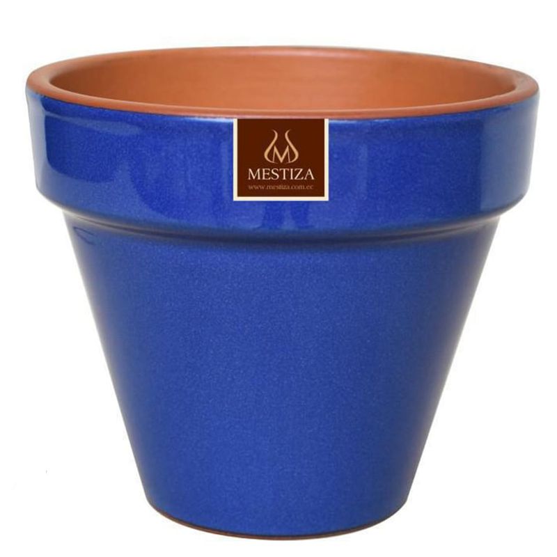 MESTIZA - Macetero Kony de Arcilla 11x9 Azul Imperial