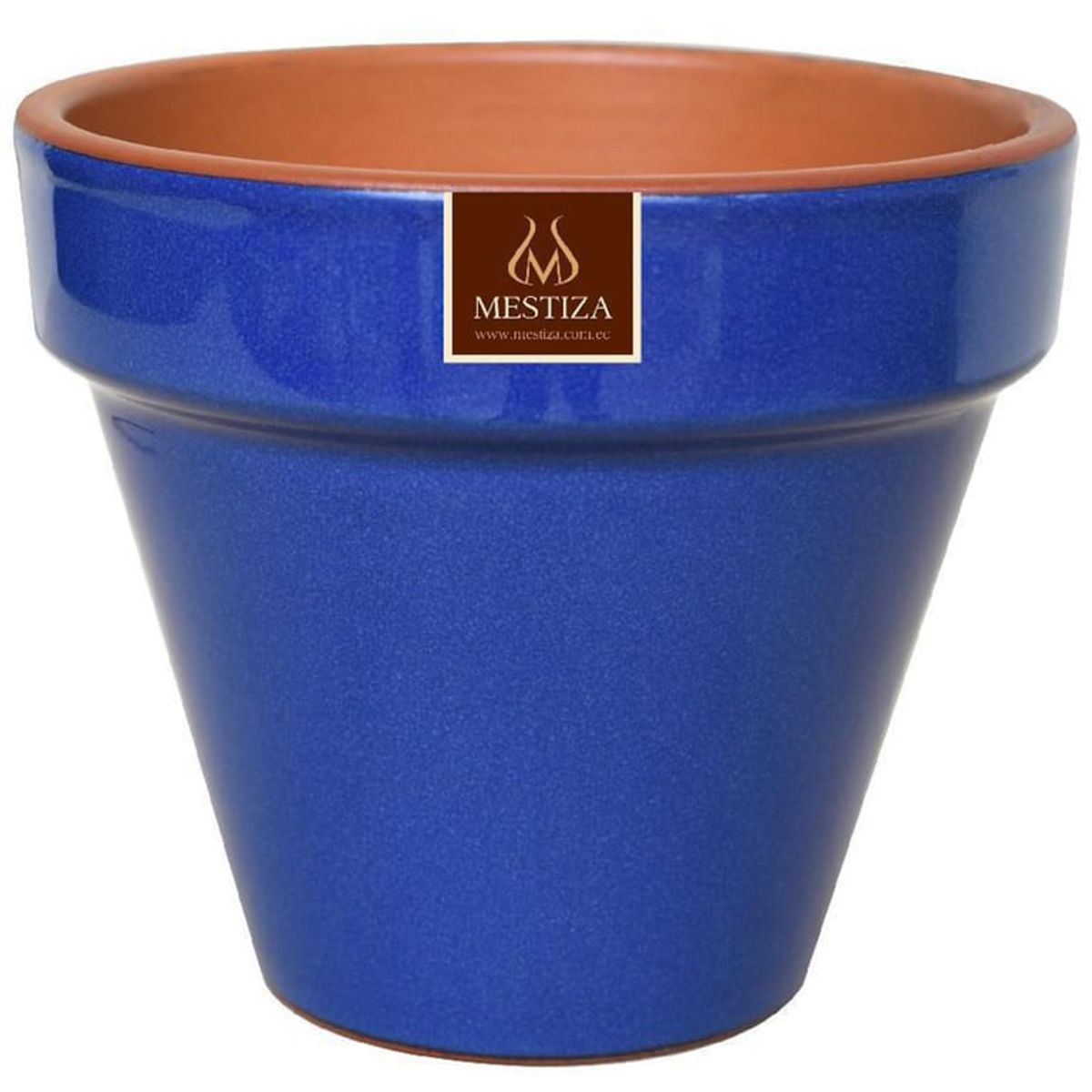MESTIZA - Macetero Kony de Arcilla 19x15 cm Azul Imperial