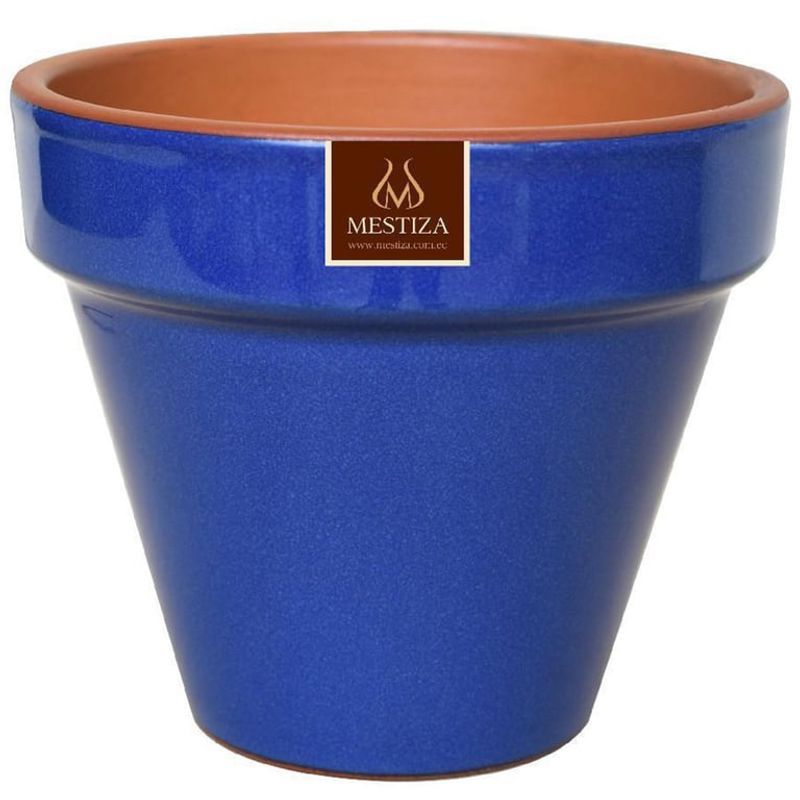 MESTIZA - Macetero Kony de Arcilla 19x15 Azul Imperial