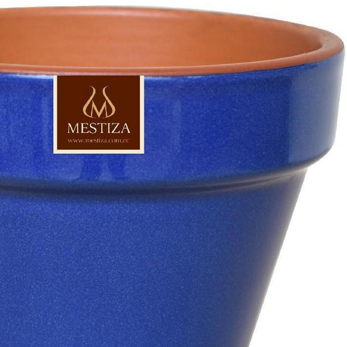 MESTIZA - Macetero Kony de Arcilla 24x19 cm Azul Imperial