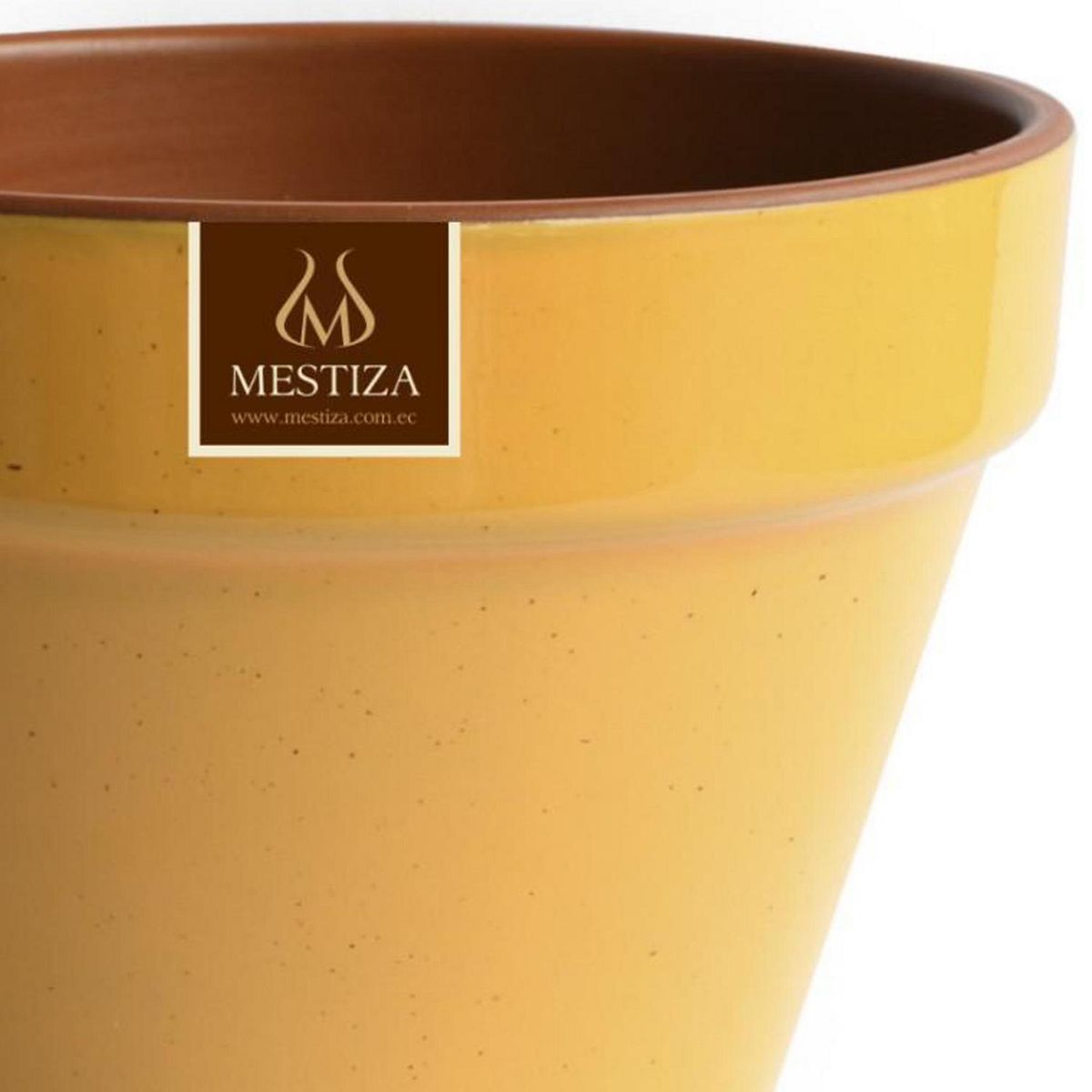 MESTIZA - Macetero Kony de Arcilla 24x19 cm Mostaza Dijon