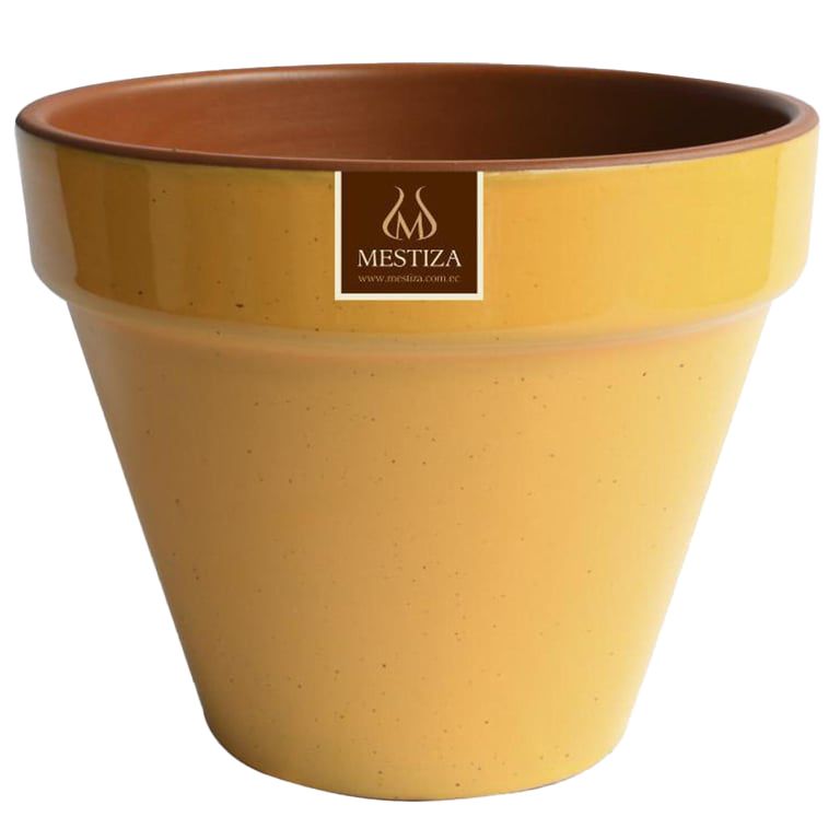 Macetero Kony de Arcilla 15x12 cm Mostaza Dijon