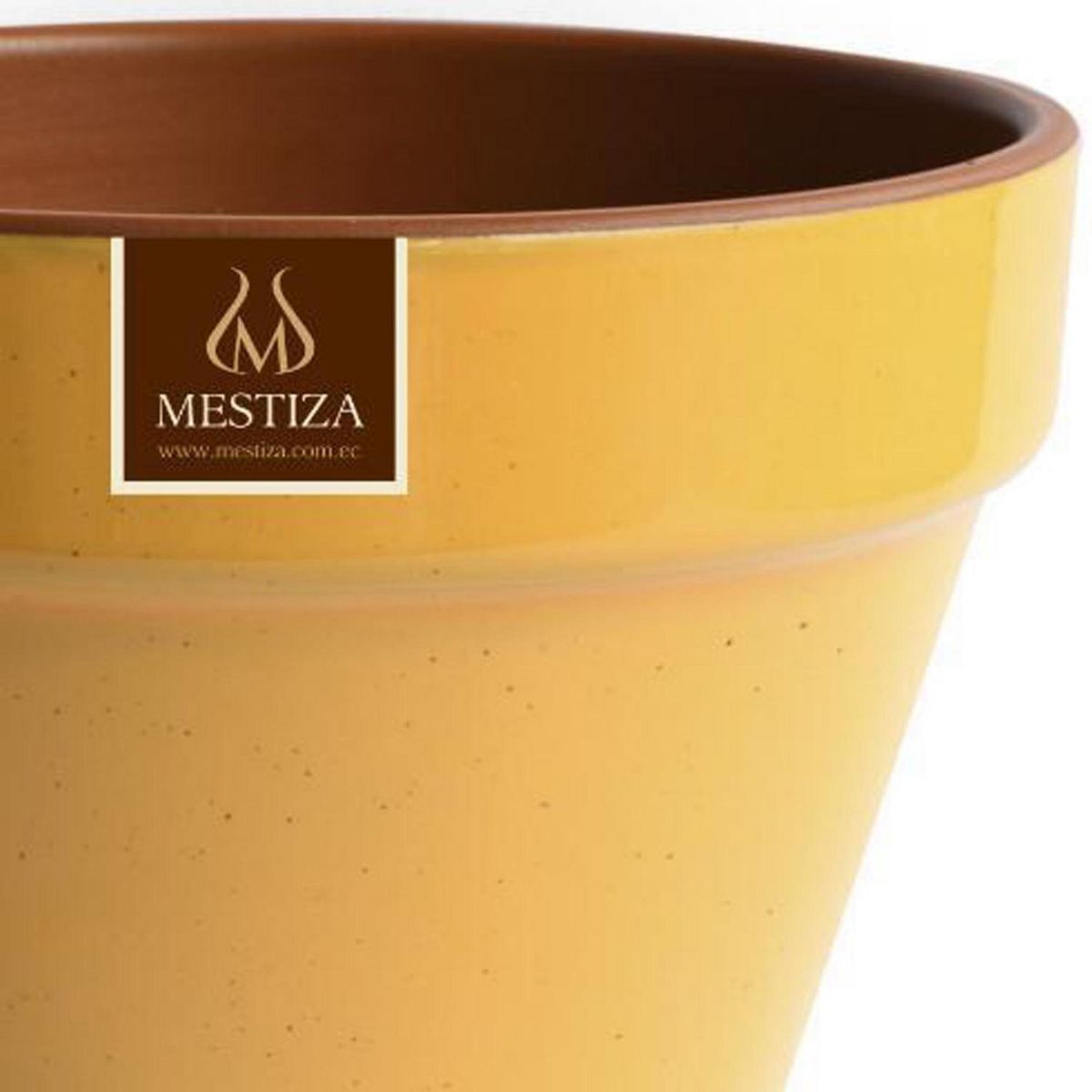 MESTIZA - Macetero Kony de Arcilla 15x12 cm Mostaza Dijon