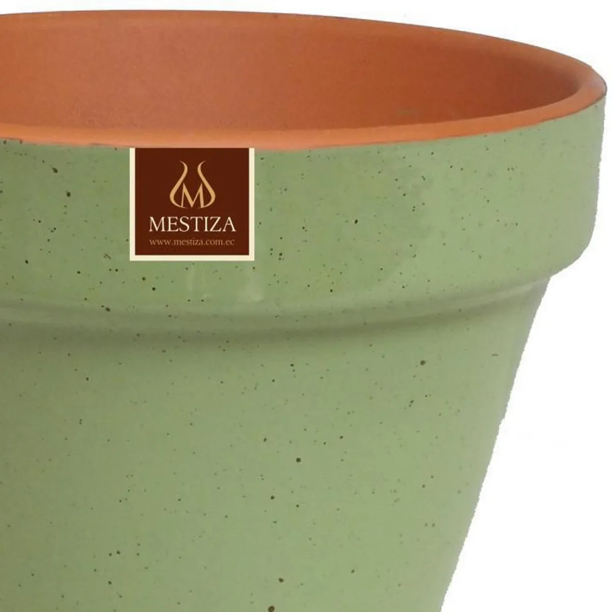 MESTIZA - Macetero Kony de Arcilla 24x19 cm Verde Salvia