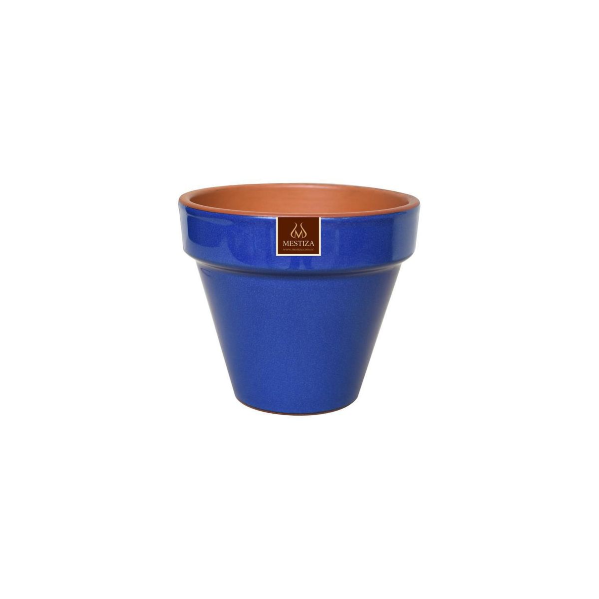 MESTIZA - Macetero Kony de Arcilla 8x7 cm Azul Imperial