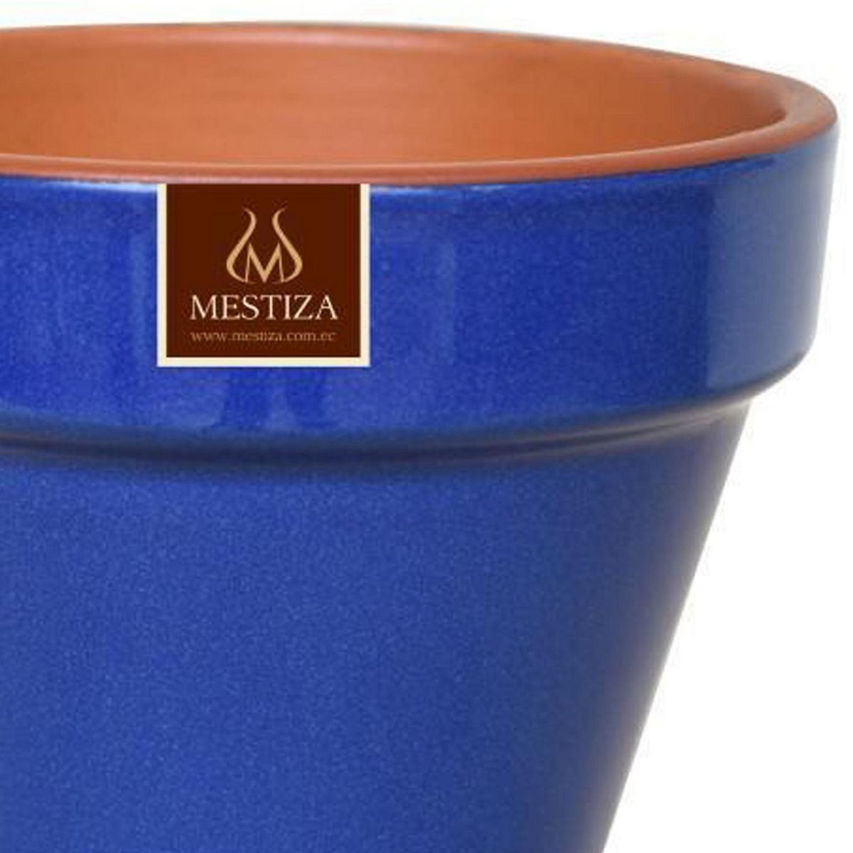 MESTIZA - Macetero Kony de Arcilla 8x7 cm Azul Imperial