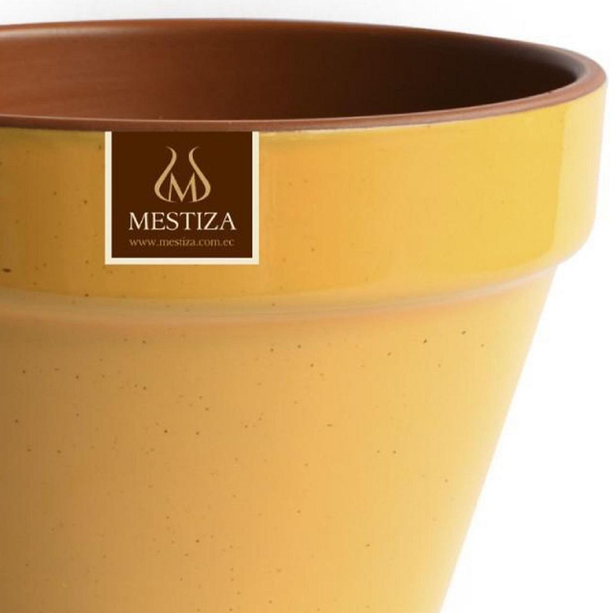MESTIZA - Macetero Kony de Arcilla 19x15 cm Mostaza Dijon