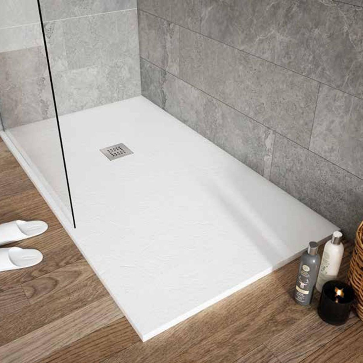 TEKA STROHM - Plato ducha Inca 140x80 blanco- resina
