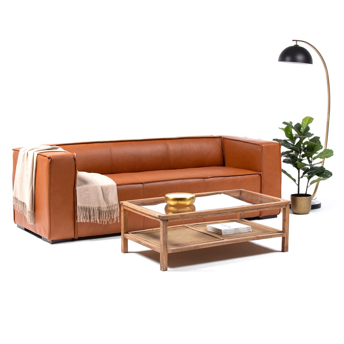 DECOCASA - Sofá 2 cuerpos 2039 228x70x90 cm Camel