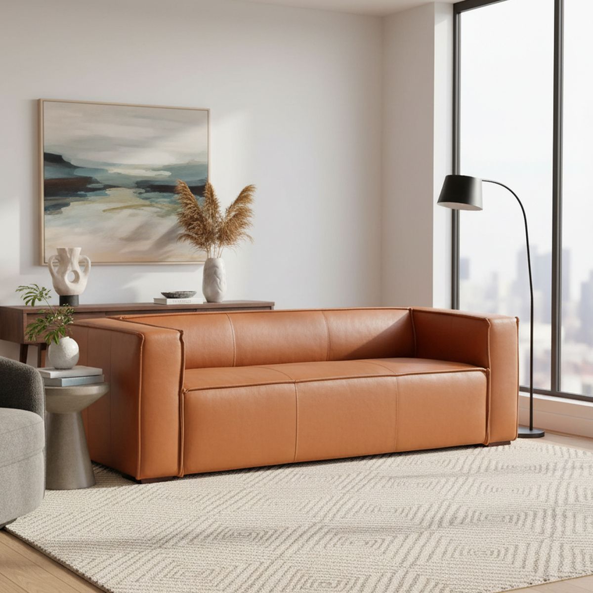 DECOCASA - Sofá 2 cuerpos 2039 228x70x90 cm Café