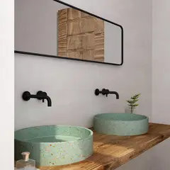 KLIPEN - Lavamanos Sobrepuesto Forma Redonda Mármol 42.5x10x42.5 cm Verde