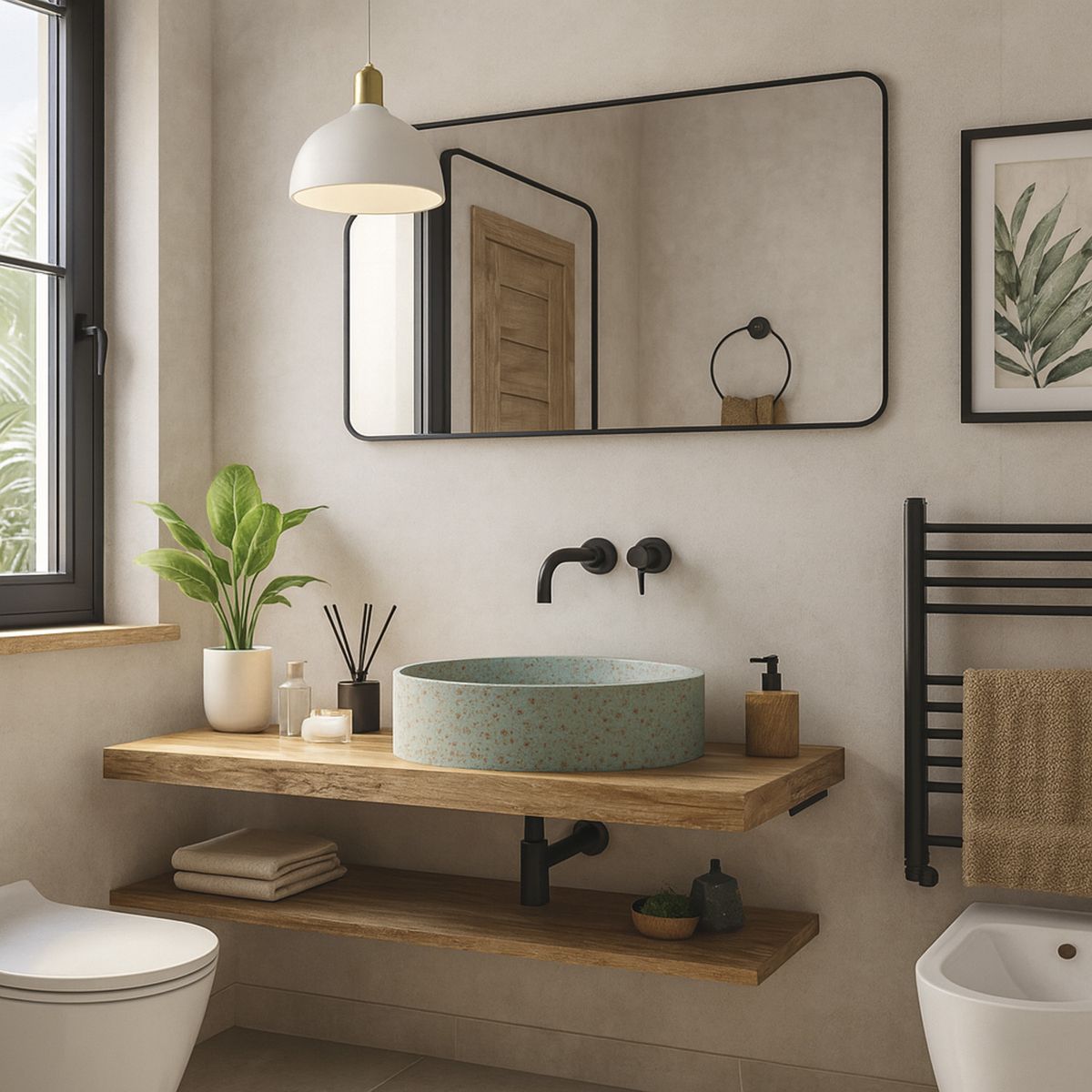 KLIPEN - Lavamanos Sobrepuesto Forma Redonda Mármol 42.5x10x42.5 cm Verde