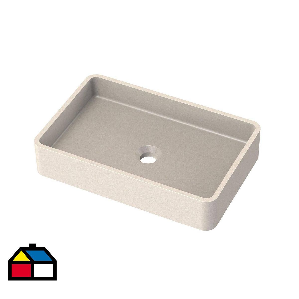 KLIPEN - Lavamanos Sobrepuesto Forma Rectangular Granito 50.6x10x32.6 Blanco