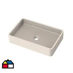 KLIPEN - Lavamanos Sobrepuesto Forma Rectangular Granito 50.6x10x32.6 Blanco