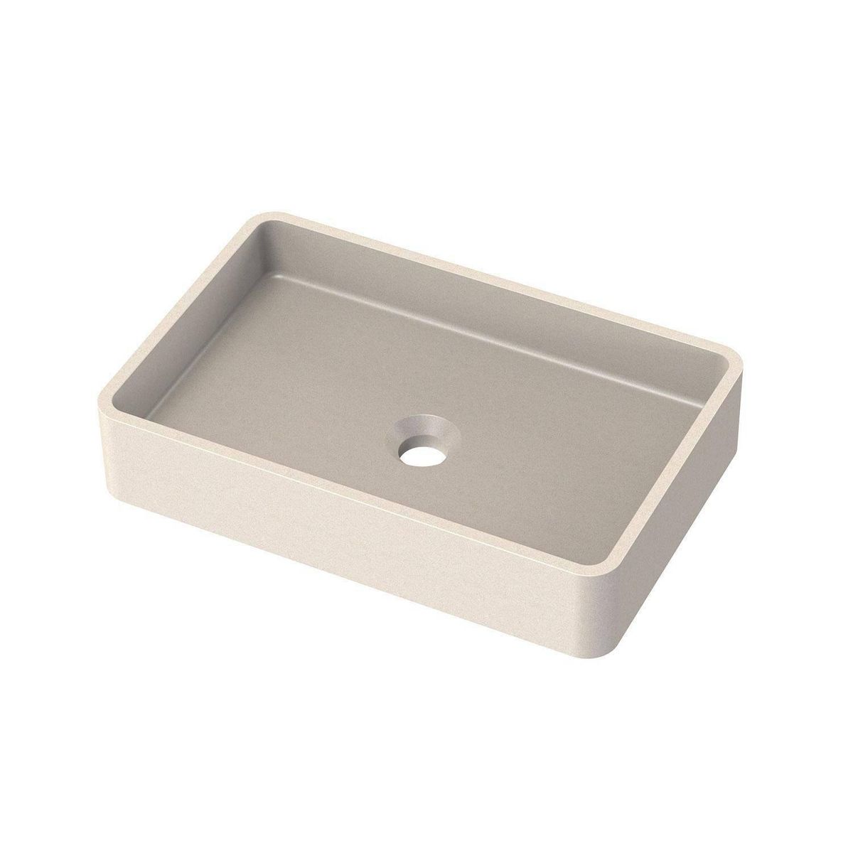 KLIPEN - Lavamanos Sobrepuesto Forma Rectangular Granito 50.6x10x32.6 Blanco