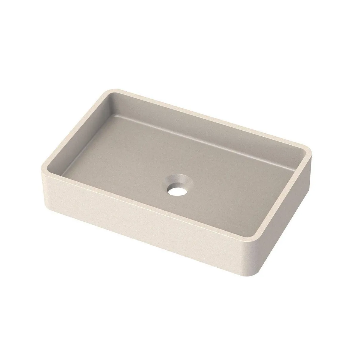 KLIPEN - Lavamanos Sobrepuesto Forma Rectangular Granito 50.6x10x32.6 Blanco