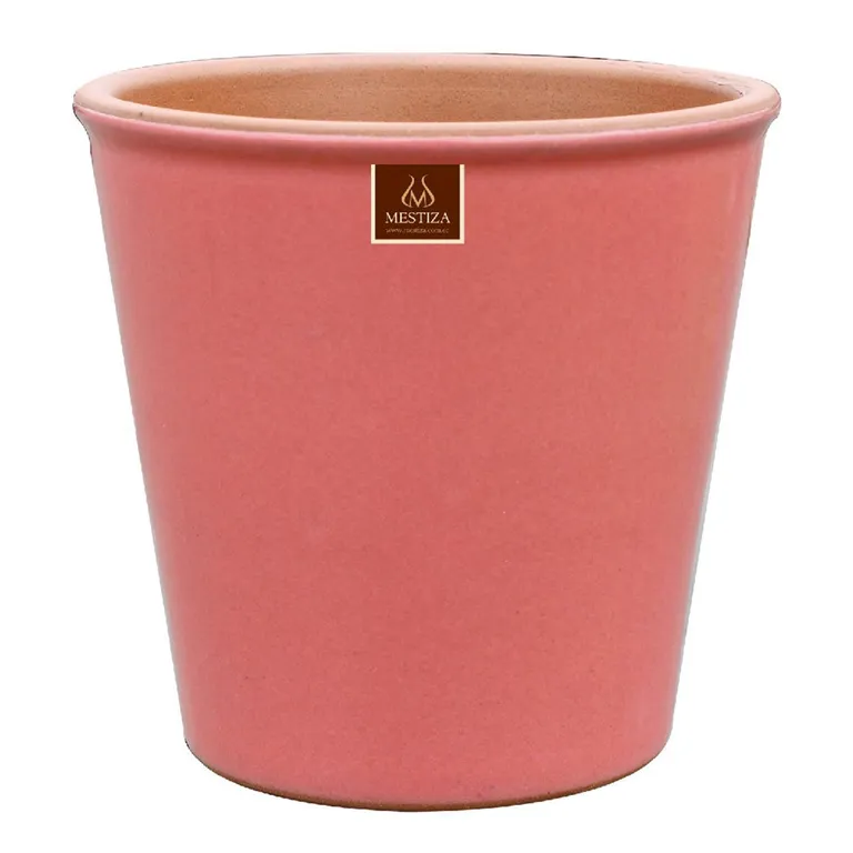 Macetero Zaia de Arcilla 15x15 cm Rosado