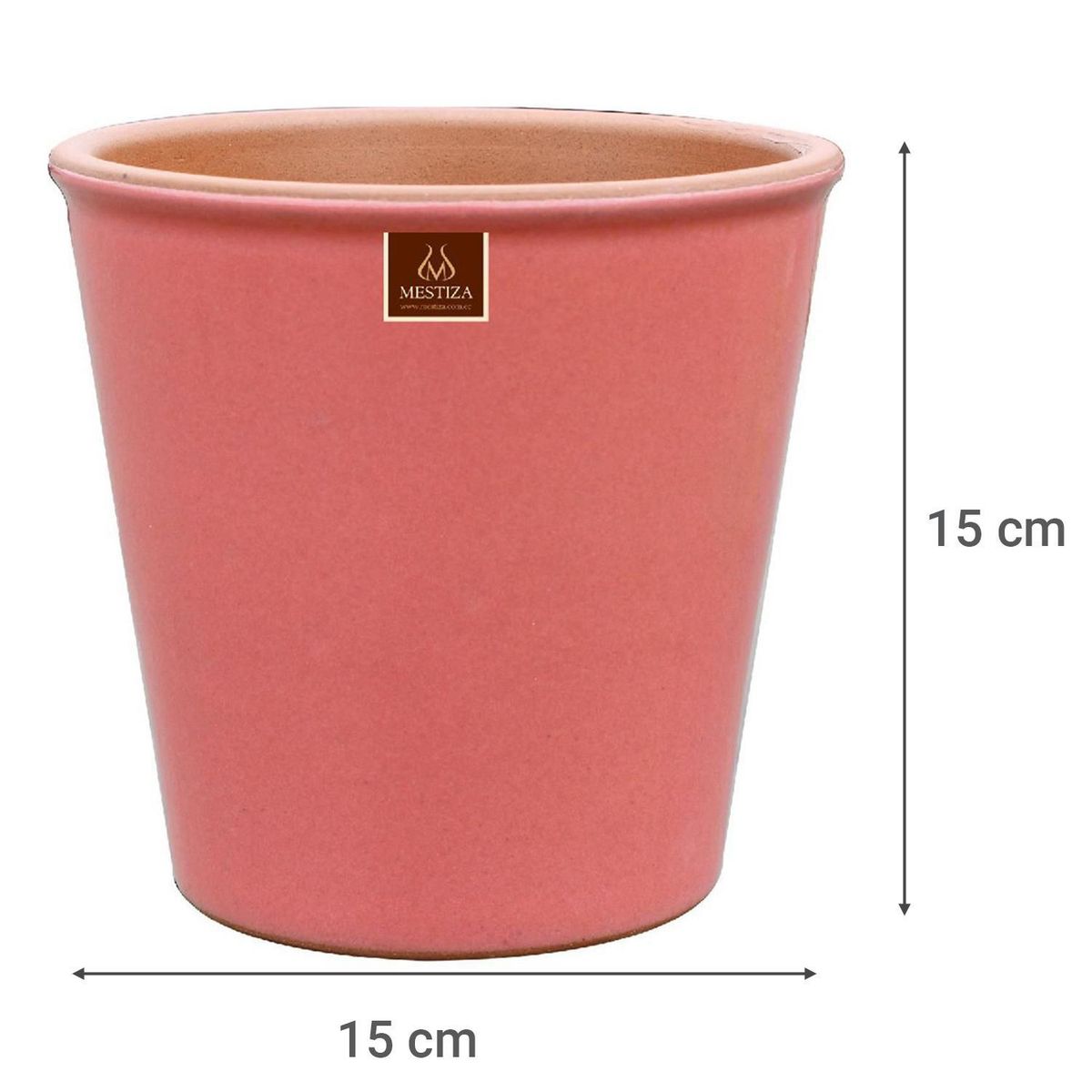 MESTIZA - Macetero Zaia de Arcilla 15x15 cm Rosado