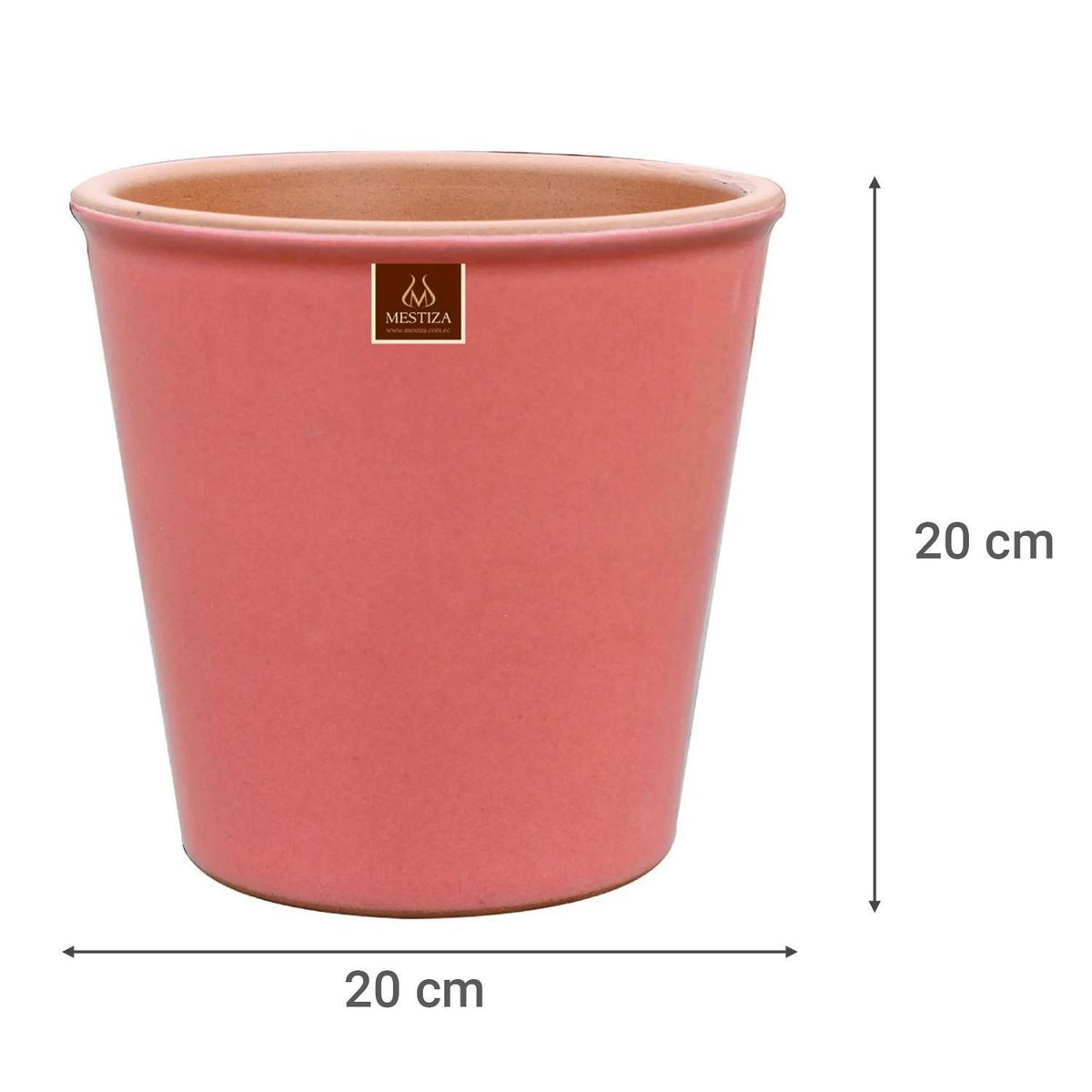 MESTIZA - Macetero Zaia de Arcilla 20x20 cm Rosado