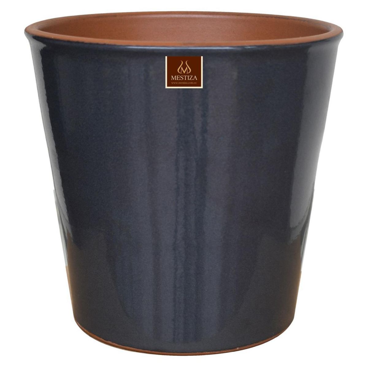 MESTIZA - Macetero Zaia de Arcilla 20x20 cm Grafito